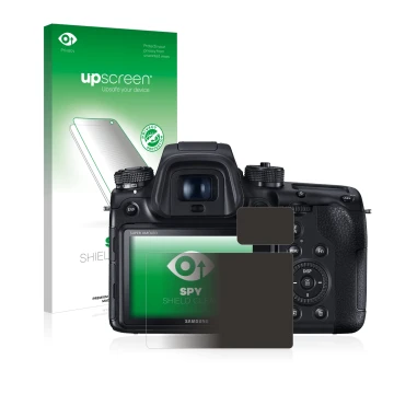 Front side of a product packaging with the brand logo upscreen. Next to it is the device Samsung NX1 shown with the correspond