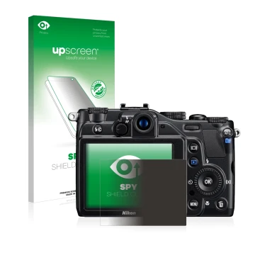 Front side of a product packaging with the brand logo upscreen. Next to it is the device Nikon Coolpix S7000 shown with the co