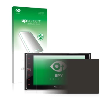 Front side of a product packaging with the brand logo upscreen. Next to it is the device Pioneer SPH-DA120 shown with the corr