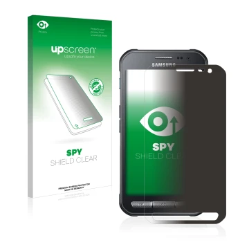 Front side of a product packaging with the brand logo upscreen. Next to it is the device Samsung Galaxy XCover 3 shown with th