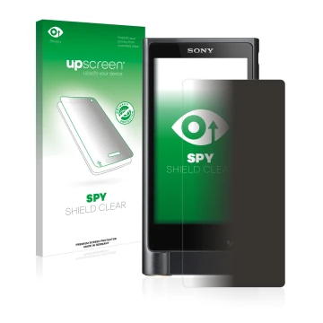 Front side of a product packaging with the brand logo upscreen. Next to it is the device Sony Walkman NW-ZX2 shown with the co