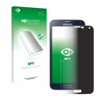Front side of a product packaging with the brand logo upscreen. Next to it is the device Samsung Galaxy S5 Neo shown with the 