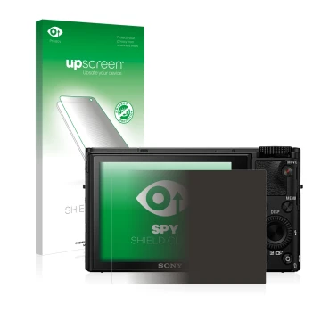 Front side of a product packaging with the brand logo upscreen. Next to it is the device Sony Cyber-Shot DSC-RX100 IV shown wi
