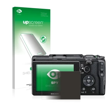 Front side of a product packaging with the brand logo upscreen. Next to it is the device Ricoh GR II 2015 shown with the corre