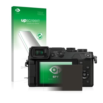 Front side of a product packaging with the brand logo upscreen. Next to it is the device Panasonic Lumix DMC-GX8 shown with th