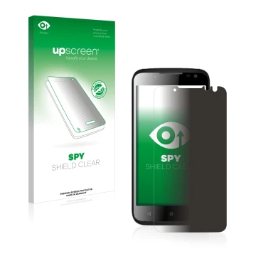 Front side of a product packaging with the brand logo upscreen. Next to it is the device Yezz Andy 4.5EL shown with the corres