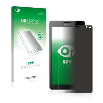 Front side of a product packaging with the brand logo upscreen. Next to it is the device Microsoft Lumia 950 XL shown with the
