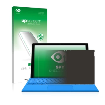 Front side of a product packaging with the brand logo upscreen. Next to it is the device Microsoft Surface Pro 4 shown with th
