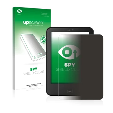 Front side of a product packaging with the brand logo upscreen. Next to it is the device Tolino Vision 3 HD shown with the cor