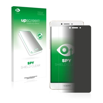 Front side of a product packaging with the brand logo upscreen. Next to it is the device Oppo R7s shown with the corresponding