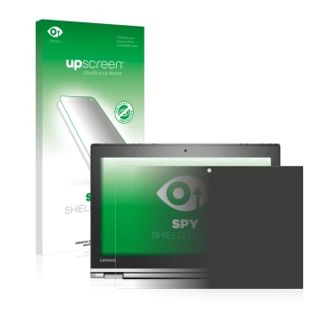 Front side of a product packaging with the brand logo upscreen. Next to it is the device Lenovo ThinkPad Yoga 260 shown with t