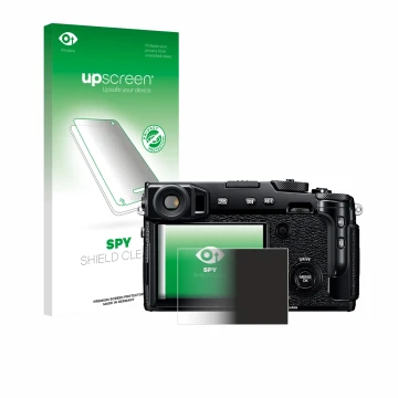 Front side of a product packaging with the brand logo upscreen. Next to it is the device Fujifilm X-Pro2 shown with the corres