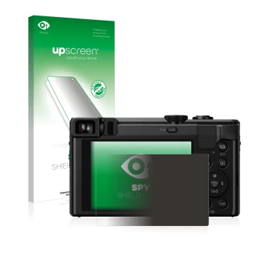 Front side of a product packaging with the brand logo upscreen. Next to it is the device Panasonic Lumix DMC-TZ80 shown with t