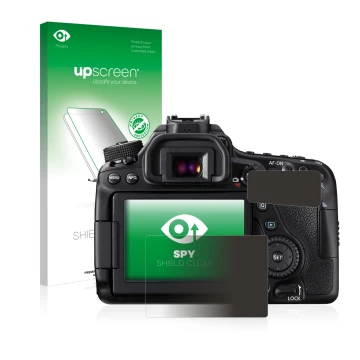 Front side of a product packaging with the brand logo upscreen. Next to it is the device Canon EOS 80D shown with the correspo