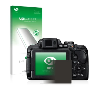Front side of a product packaging with the brand logo upscreen. Next to it is the device Nikon Coolpix B700 shown with the cor