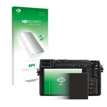 Front side of a product packaging with the brand logo upscreen. Next to it is the device Panasonic Lumix DMC-GX80 shown with t