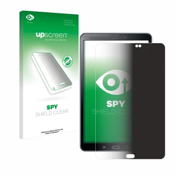 Front side of a product packaging with the brand logo upscreen. Next to it is the device Samsung Galaxy Tab A 10.1 2016 SM-T58