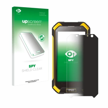 Front side of a product packaging with the brand logo upscreen. Next to it is the device Blackview BV6000 shown with the corre