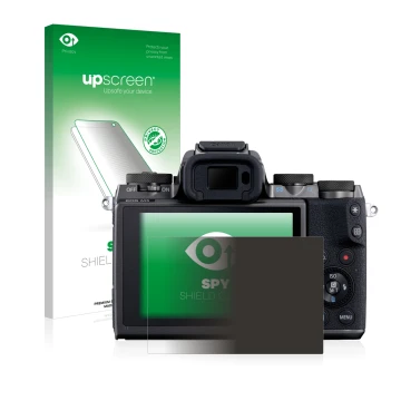 Front side of a product packaging with the brand logo upscreen. Next to it is the device Canon EOS M5 shown with the correspon