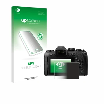 Front side of a product packaging with the brand logo upscreen. Next to it is the device Olympus OM-D E-M1 Mark II shown with 