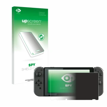 Front side of a product packaging with the brand logo upscreen. Next to it is the device Nintendo Switch shown with the corres