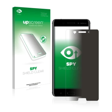 Front side of a product packaging with the brand logo upscreen. Next to it is the device Nokia 6 2017 shown with the correspon