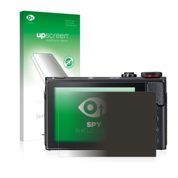 Front side of a product packaging with the brand logo upscreen. Next to it is the device Canon PowerShot G9 X Mark II shown wi