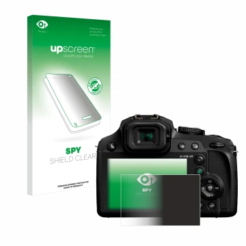 Front side of a product packaging with the brand logo upscreen. Next to it is the device Panasonic Lumix DC-FZ82 shown with th