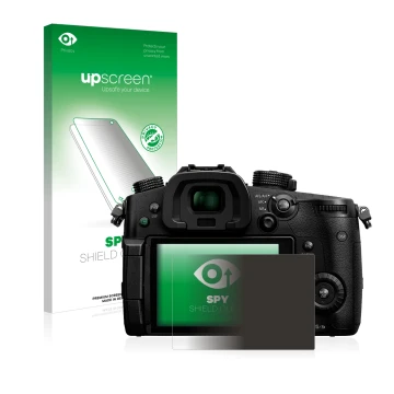 Front side of a product packaging with the brand logo upscreen. Next to it is the device Panasonic Lumix DC-GH5 shown with the