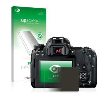 Front side of a product packaging with the brand logo upscreen. Next to it is the device Canon EOS 77D shown with the correspo