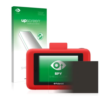 Front side of a product packaging with the brand logo upscreen. Next to it is the device Polaroid Snap Touch shown with the co