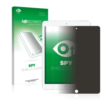 Front side of a product packaging with the brand logo upscreen. Next to it is the device Apple iPad 9.7 2017 (5th. Gen.) shown