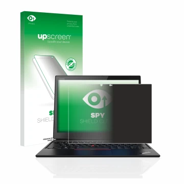 Front side of a product packaging with the brand logo upscreen. Next to it is the device Lenovo ThinkPad X1 Yoga (1st Gen.) sh