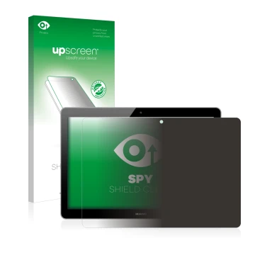 Front side of a product packaging with the brand logo upscreen. Next to it is the device Huawei MediaPad T3 10 shown with the 