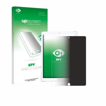 Front side of a product packaging with the brand logo upscreen. Next to it is the device Apple iPad Pro 10.5