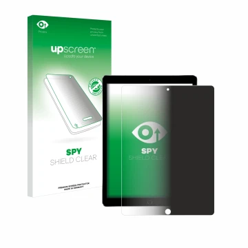 Front side of a product packaging with the brand logo upscreen. Next to it is the device Apple iPad Pro 12.9