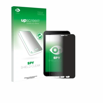 Front side of a product packaging with the brand logo upscreen. Next to it is the device Samsung Galaxy Tab Active 2 shown wit