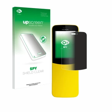 Front side of a product packaging with the brand logo upscreen. Next to it is the device Nokia 8110 shown with the correspondi