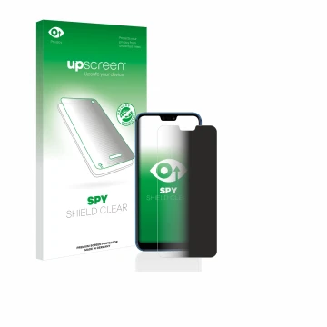 Front side of a product packaging with the brand logo upscreen. Next to it is the device Huawei P20 lite 2018 shown with the c