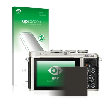 Front side of a product packaging with the brand logo upscreen. Next to it is the device Olympus PEN E-PL9 shown with the corr