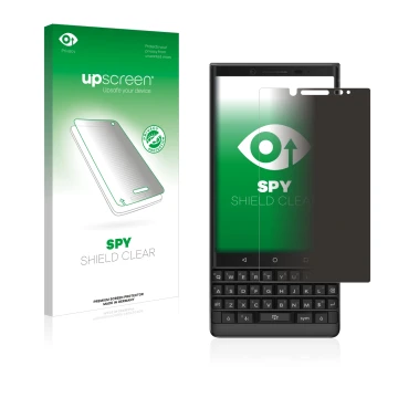 Front side of a product packaging with the brand logo upscreen. Next to it is the device BlackBerry Key2 shown with the corres