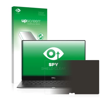 Front side of a product packaging with the brand logo upscreen. Next to it is the device Dell XPS 13 9370 shown with the corre