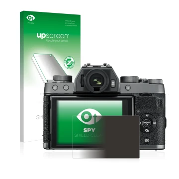 Front side of a product packaging with the brand logo upscreen. Next to it is the device Fujifilm X-T100 shown with the corres