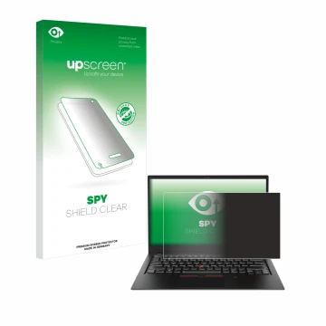 Front side of a product packaging with the brand logo upscreen. Next to it is the device Lenovo ThinkPad X1 Carbon (6th. Gen.)