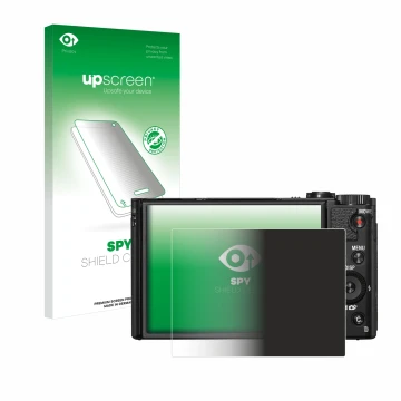Front side of a product packaging with the brand logo upscreen. Next to it is the device Sony Cyber-Shot DSC-HX99 shown with t