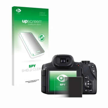 Front side of a product packaging with the brand logo upscreen. Next to it is the device Canon PowerShot SX70 HS shown with th