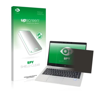 Front side of a product packaging with the brand logo upscreen. Next to it is the device HP EliteBook 830 G5 Non-Touch shown w