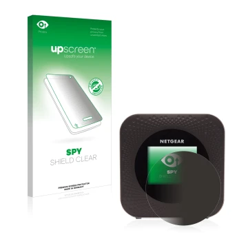 Front side of a product packaging with the brand logo upscreen. Next to it is the device Netgear Nighthawk M1 shown with the c