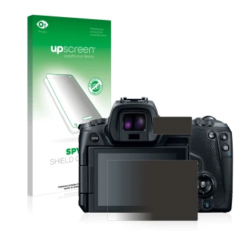 Front side of a product packaging with the brand logo upscreen. Next to it is the device Canon EOS R shown with the correspond