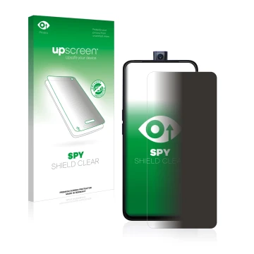 Front side of a product packaging with the brand logo upscreen. Next to it is the device Oppo F11 Pro shown with the correspon